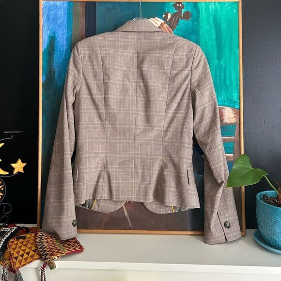 Y2K Cue Brown Plaid Blazer 10 - Picture 10 of 16